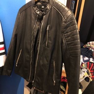 Leather biker jacket